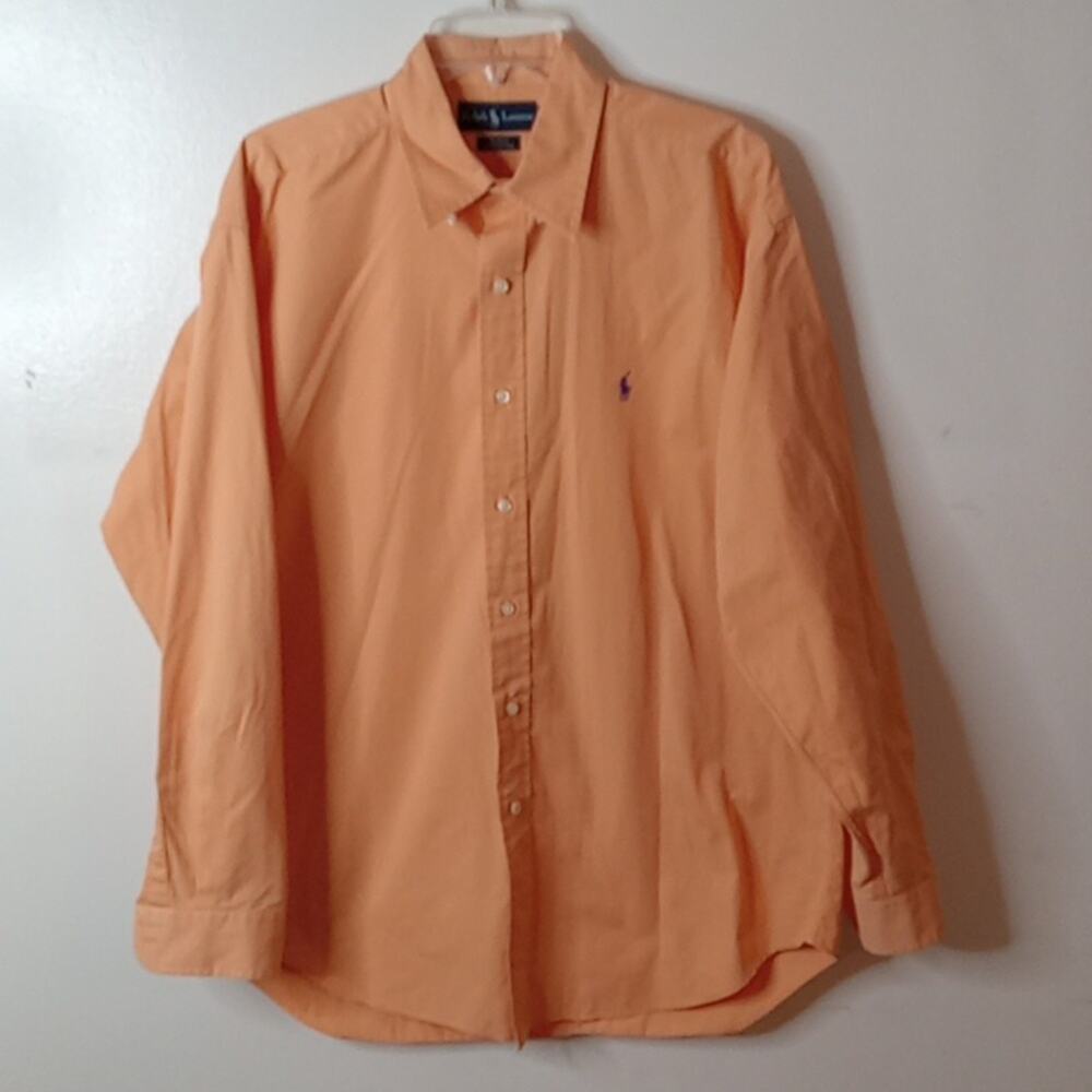 Ralph Lauren Blake men's size Large orange long sleeve shirt. 100%Cotton
